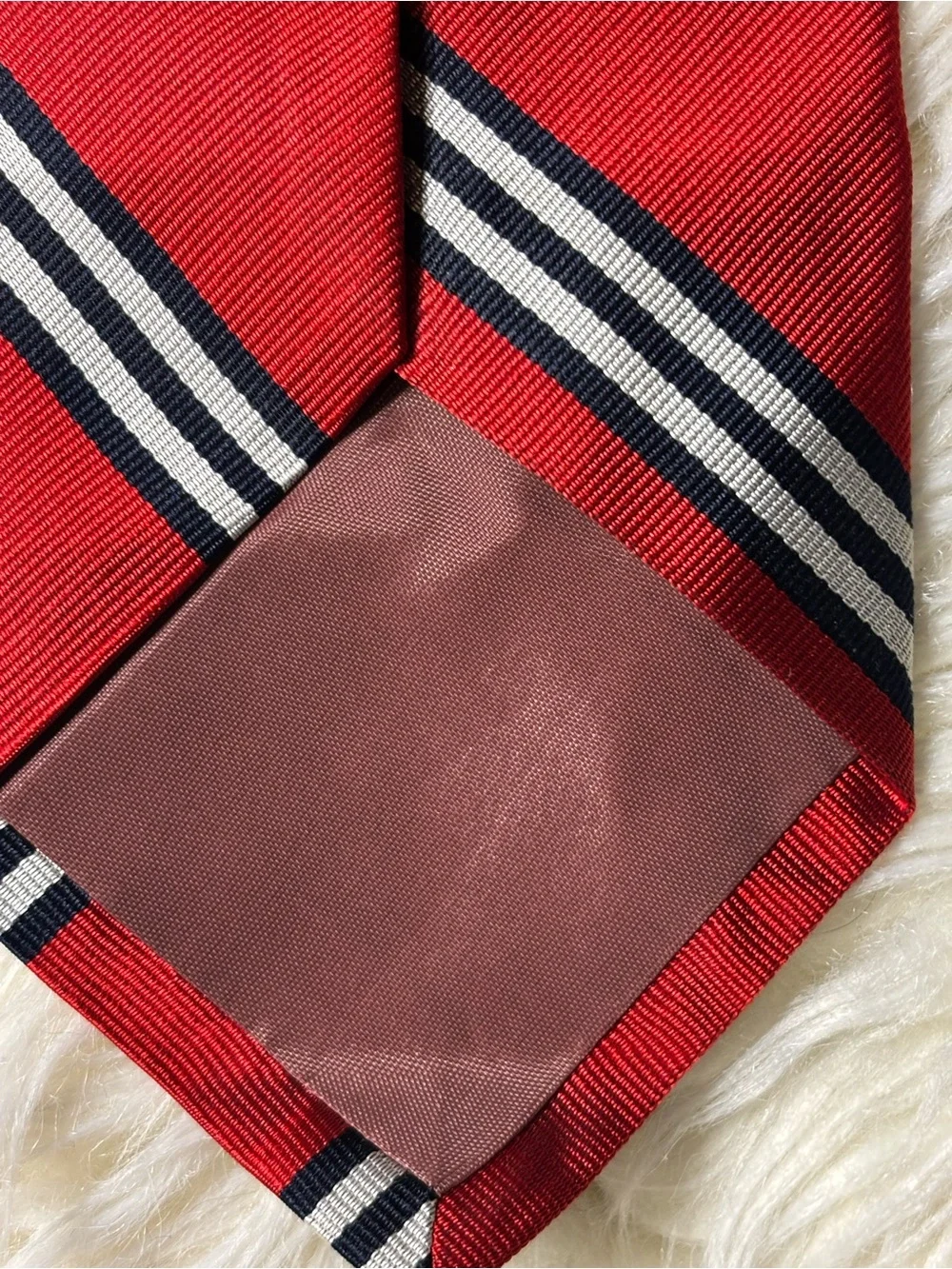 VTG Bert Pulitzer Repp Silk Striped Gray/Navy/Red Men’s Tie Preppy Ivy USA Made